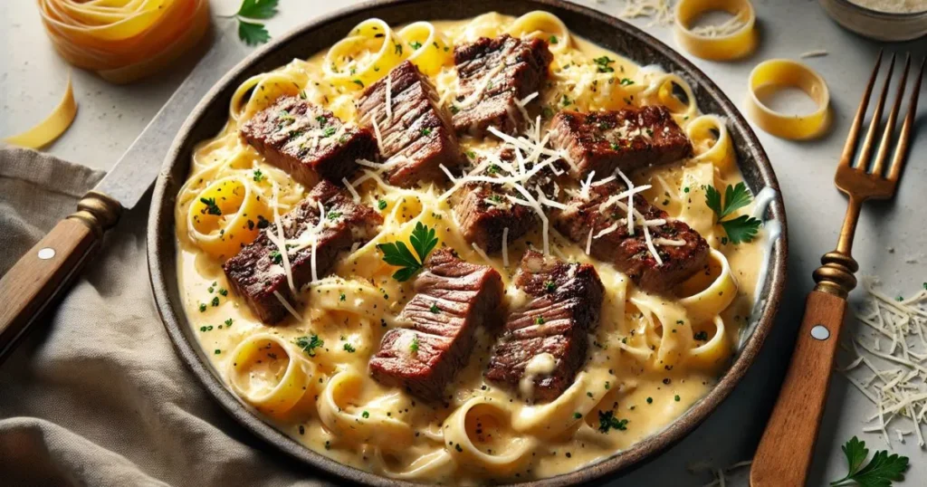 Steak Alfredo Pasta