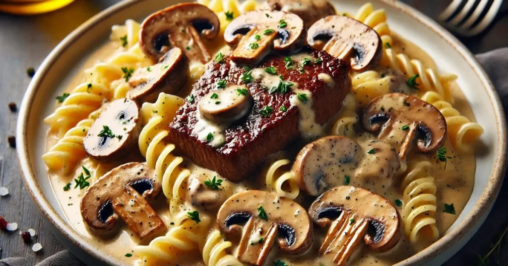 Creamy Steak Mushroom Pasta