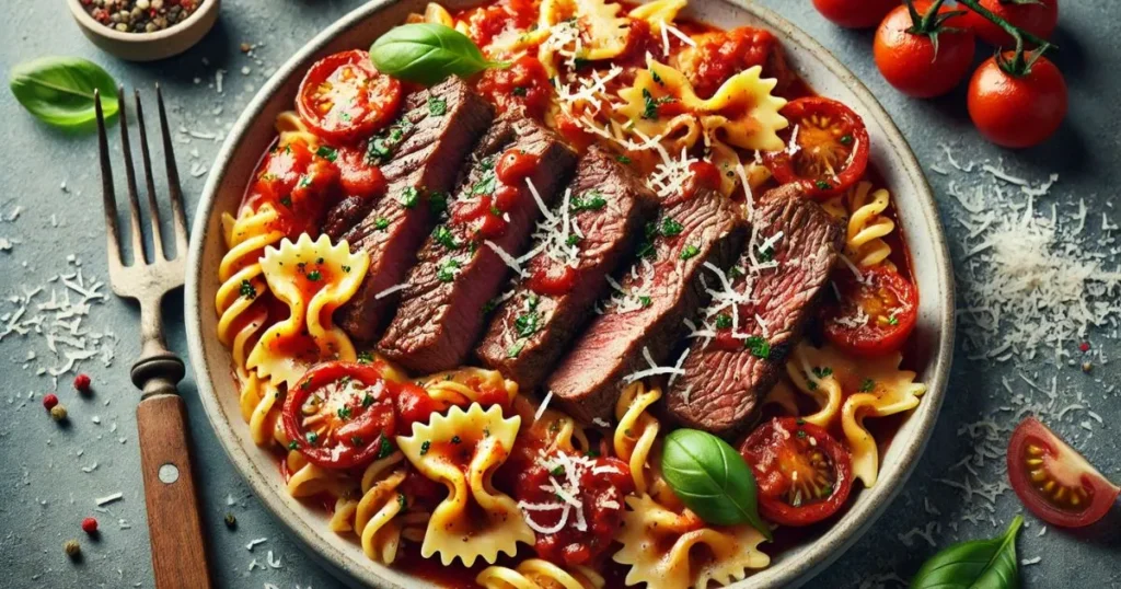 Steak Marinara Pasta